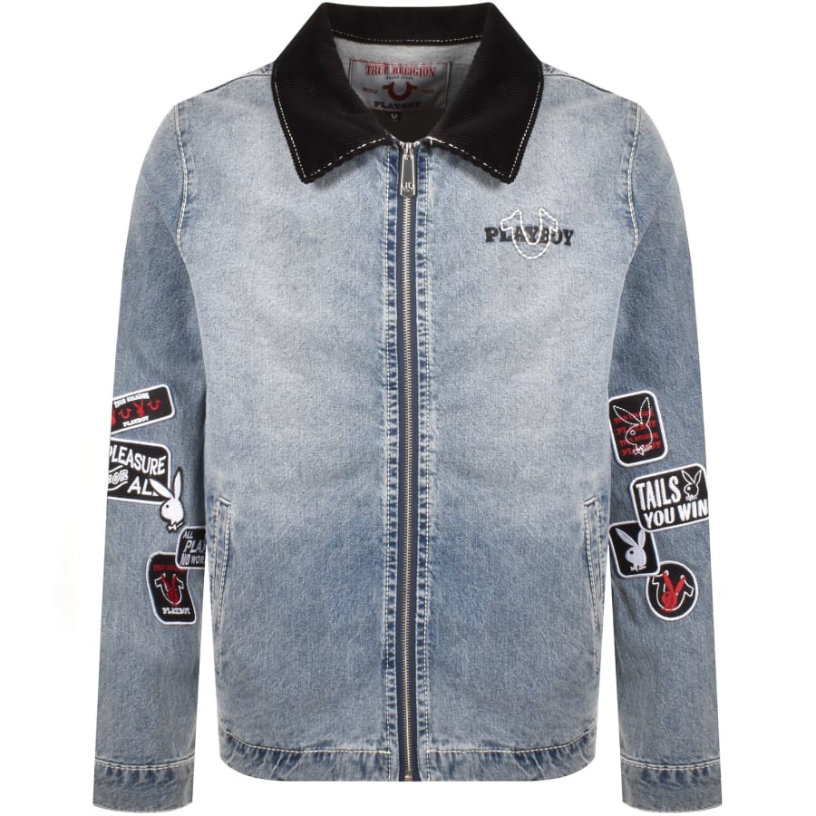 True Religion Playboy Big T Work Denim Jacket Blue Mainline Menswear Denmark